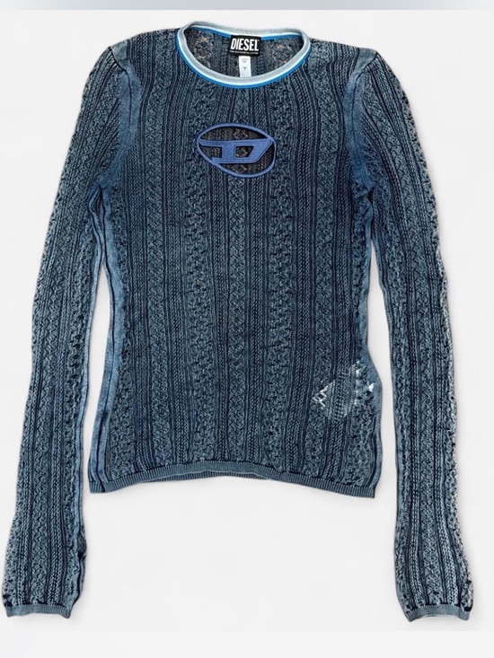 Diesel Tops - Diesel M-Ikyla Pointelle Jumper Oval D Cutout Small